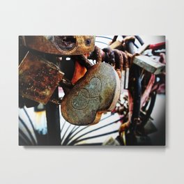 Two Hearts Metal Print | Worn, Heart, Love, Padlocks, Weathered, Steel, Digital, Rust, Photo, Lovelocks 