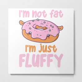 Funny Hippo Donut Fluffy Kawaii Aesthetic Metal Print