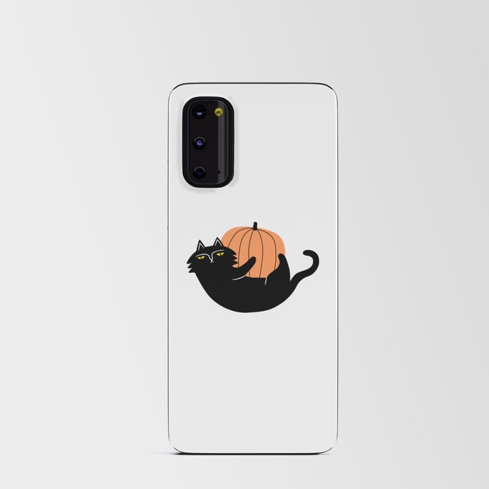 Halloween black cat cartoon animal illustration Android Card Case