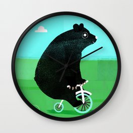 Bear On A Bike Wall Clock