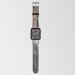 Modern Grey Gold Brushstrokes Abstract Painting Apple Watch Band