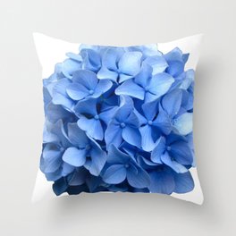 Nantucket Blue Hydrangea Flower Throw Pillow