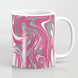Hot Pink And Grey Liquid Marble Abstract Mug