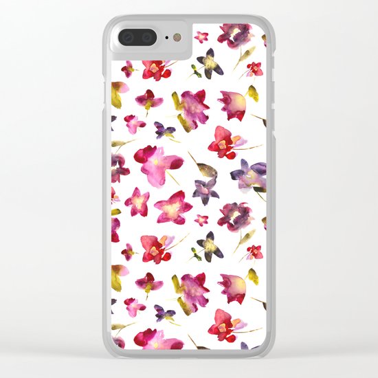 Floral vibes in watercolor Clear iPhone Case
