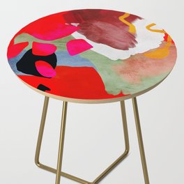 phantasy in red abstract Side Table