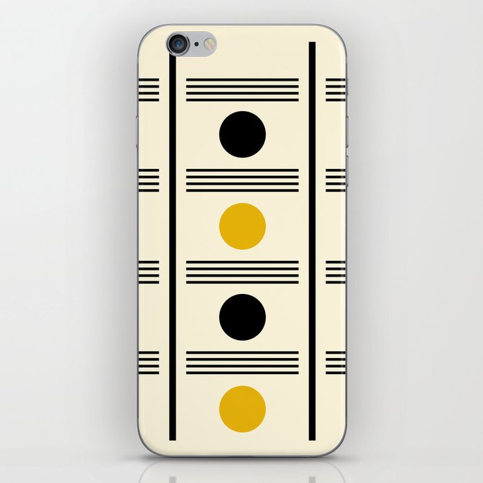 Abstraction_DOTS_BLACK_YELLOW_LINE_POP_ART_M0215A iPhone Skin