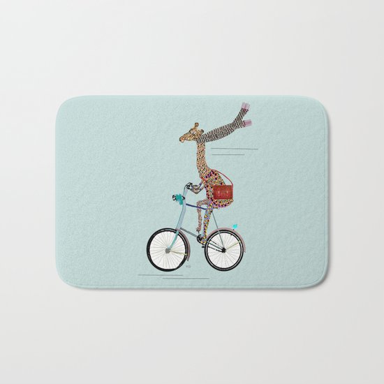 Giraffes School Days Bath Mat