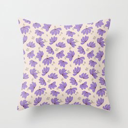 Flower Hour in Purple Throw Pillow