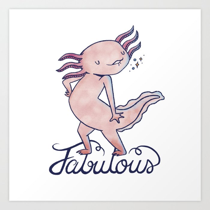 Funny Axolotl Gifts Kawaii Axolotl Art Graphic Cut Metal Print by