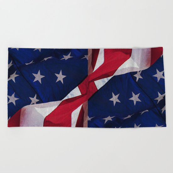 RED, WHITE AND BLUE Beach Towel