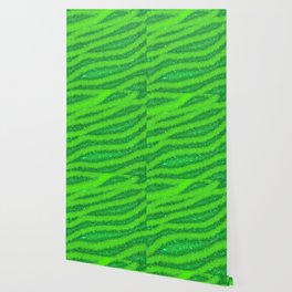 Light Green Glitter Zebra  Magic Collection Wallpaper