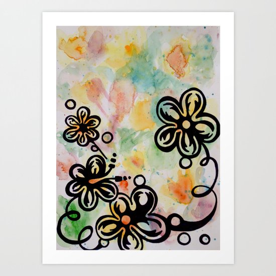 tropical flowers Art Print