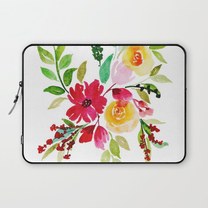 Beautiful Watercolor Floral Element Laptop Sleeve