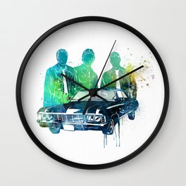SuperNatural brothers and the Chevy Impala Wall Clock