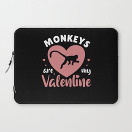 Monkeys Are My Valentine Cute Monkey Valentine's Laptop Sleeve