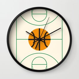 BASKETBALL court Wall Clock | Street, Court, Ball, Game, Sport, Play, Basket, College, Illustration, Streetball 