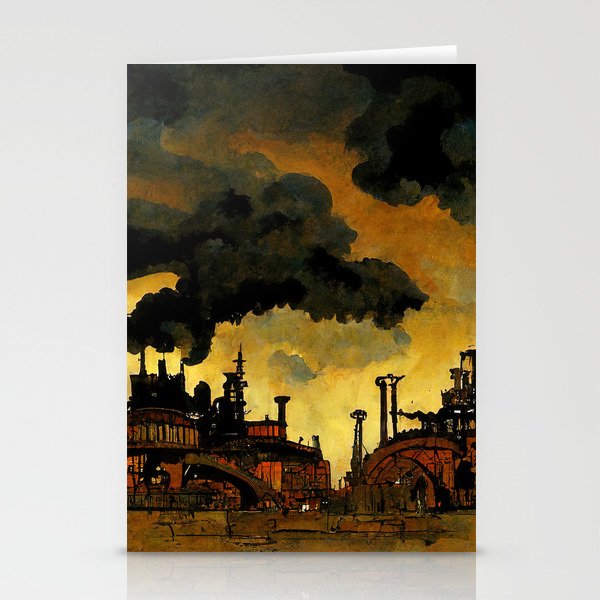 A world enveloped in pollution Stationery Cards