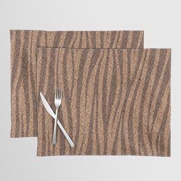 Zebra Print Bronze Glitter Placemat