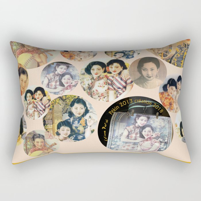 Beijing 6576 Asian vintage atmosphere with women Rectangular Pillow
