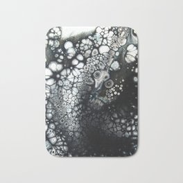 Rock Salt - Original Abstract Painting Bath Mat | Acrylic, Etherealwithin, Canadian, White, Black And White, Ink, Film, Abstracted, Painter, Black 
