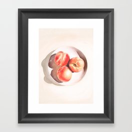 Fruit Still Life Watercolor Peaches Framed Art Print
