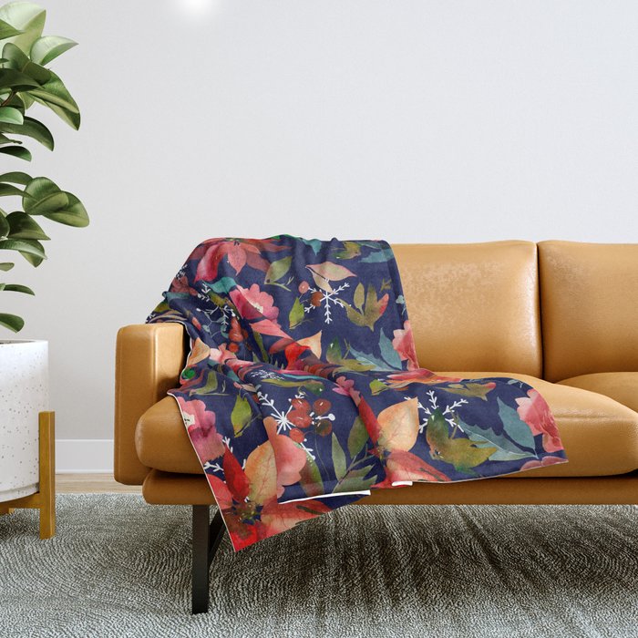 Navy top christmas throw