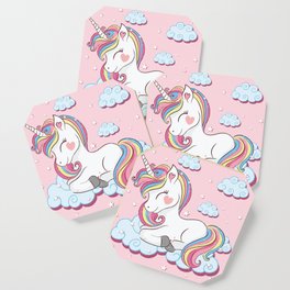 Cute unicorn illustration. Coaster