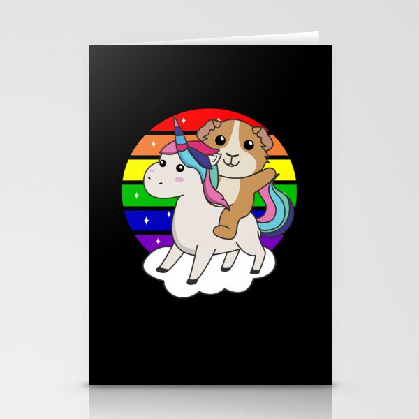 Guinea Pig Unicorn Rainbow Animals Unicorns Stationery Cards