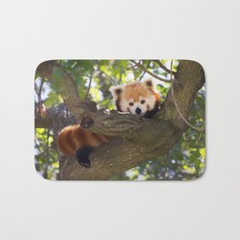 Red Panda Cutie Bath Mat | Panda, Fur, Digitalpainting, Adorable, Zoo, Redpanda, Tree, Photo, Leaves, Reddishbrown 
