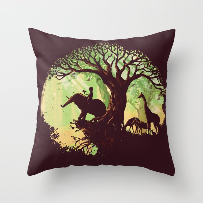The jungle says hello Throw Pillow