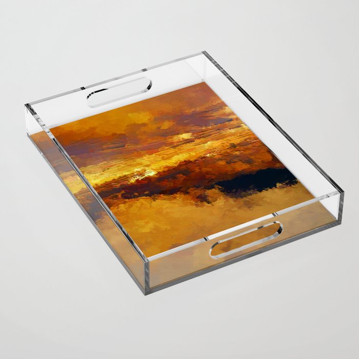 Golden sunrise Acrylic Tray