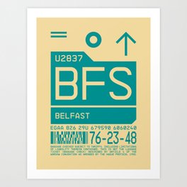 Luggage Tag C - BFS Belfast Northern Ireland Art Print