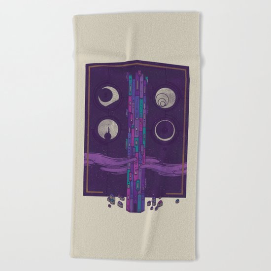 'Neath the Tower of Incomprehensible Sorcery Beach Towel