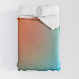 Colorful gradient tropical mood with orange, turquoise and blue Duvet Cover