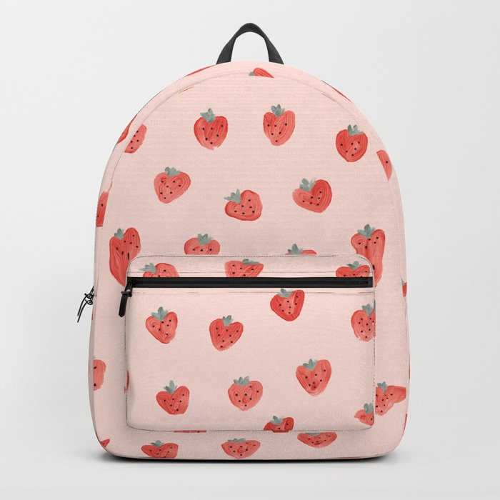 Strawberries on Pink Backpack