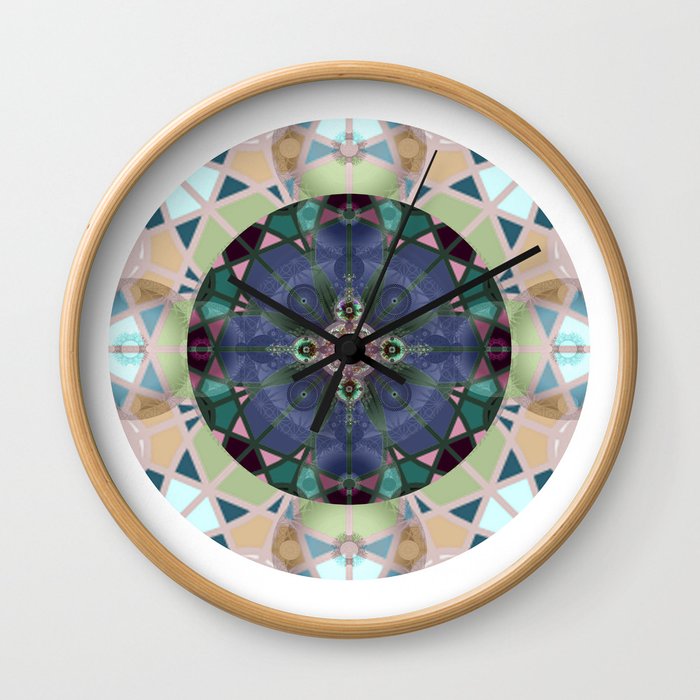 Fractal Cathedral Window Mandala Wall Clock
