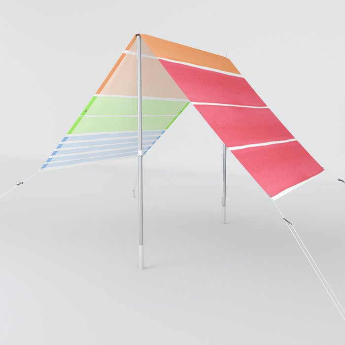 Excite-Watercolor Condensed Rainbow Stripes Sun Shade