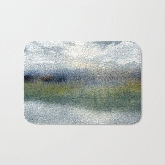 Watercolour Postcard Bath Mat