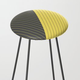 Elegant Pinstripes and Triangles Gray Grey Yellow Counter Stool