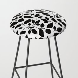 Black and white floral silhouette pattern Bar Stool