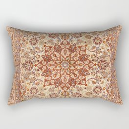 Persia Isfahan 19th Century Authentic Colorful Muted Cream Blush Tan Vintage Patterns Rectangular Pillow