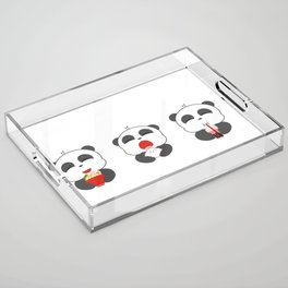 Hungry Pandas Acrylic Tray