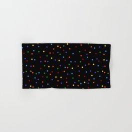 Black Rainbow Polka Dot Pattern Hand & Bath Towel