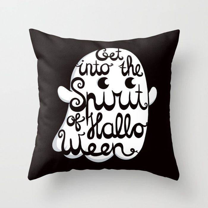 Cute Ghost Get Into The Spirit Of Halloween Throw Pillow By Lummel Society6