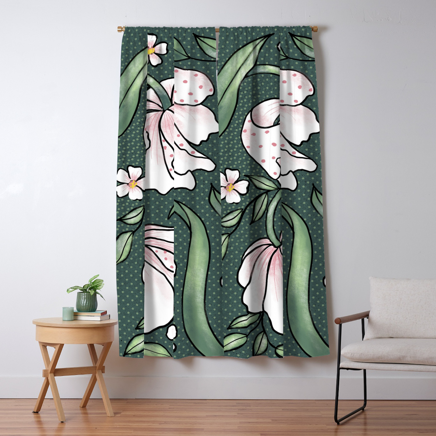 Art Deco Style Flowers Blackout Curtain By Judyskowron Society6