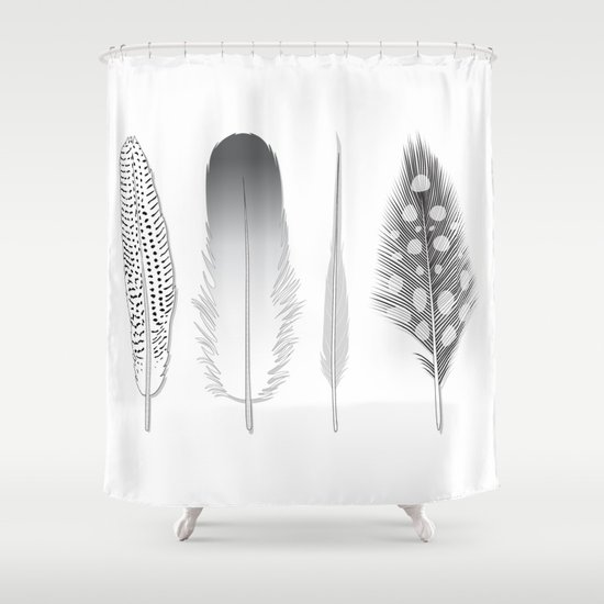 Feathers Trio Shower Curtain