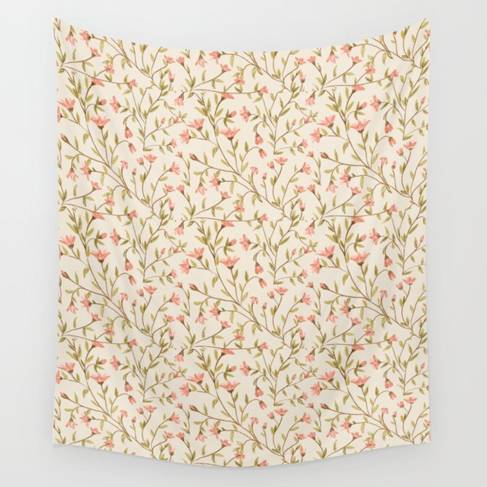 Vintage Floral Pattern Wall Tapestry