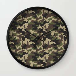 vintage military camouflage Wall Clock