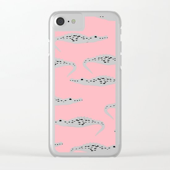 Crocodile Pattern Clear iPhone Case