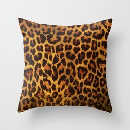 Glitter Leopard Print Throw Pillow